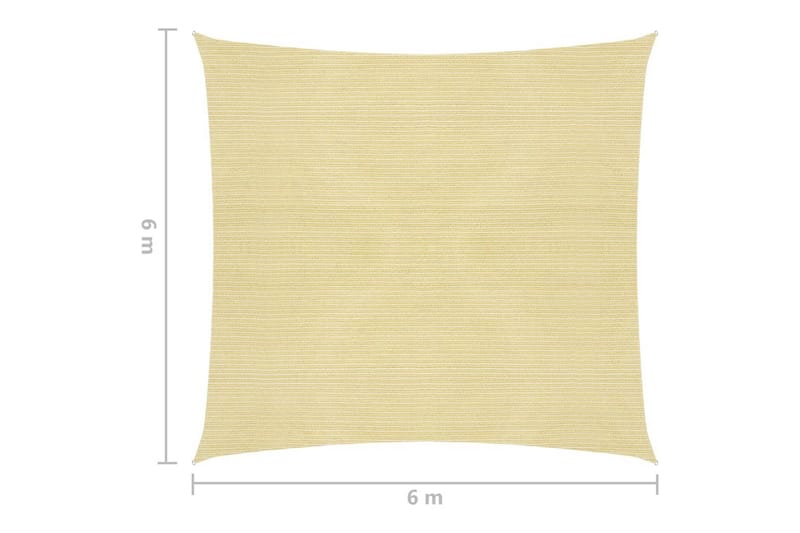 Solsegel 160 g/m² beige 6x6 m HDPE - Beige - Utemöbler - Solskydd - Solsegel