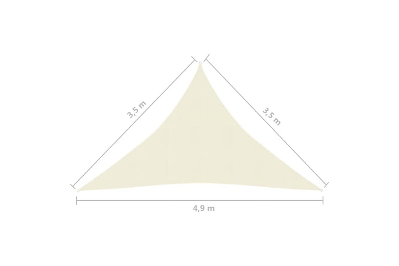 Solsegel 160 g/m² gräddvit 3,5x3,5x4,9 m HDPE - Kräm - Utemöbler - Solskydd - Solsegel