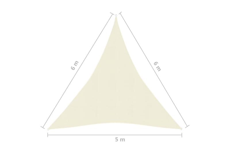 Solsegel 160 g/m² gräddvit 5x6x6 m HDPE - Kräm - Utemöbler - Solskydd - Solsegel