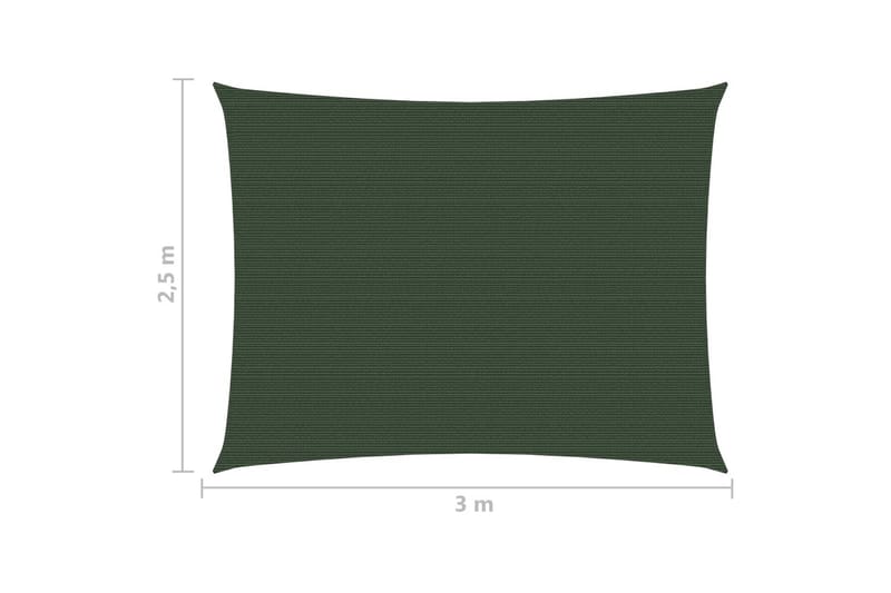 Solsegel 160 g/m² mörkgrön 2,5x3 m HDPE - Grön - Utemöbler - Solskydd - Solsegel