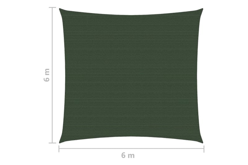 Solsegel 160 g/m² mörkgrön 6x6 m HDPE - Grön - Utemöbler - Solskydd - Solsegel