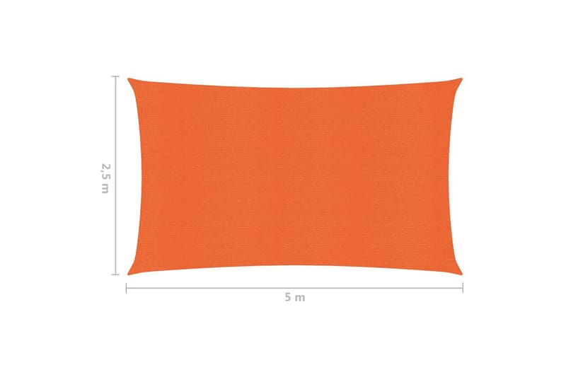 Solsegel 160 g/m² orange 2,5x5 m HDPE - Orange - Utemöbler - Solskydd - Solsegel