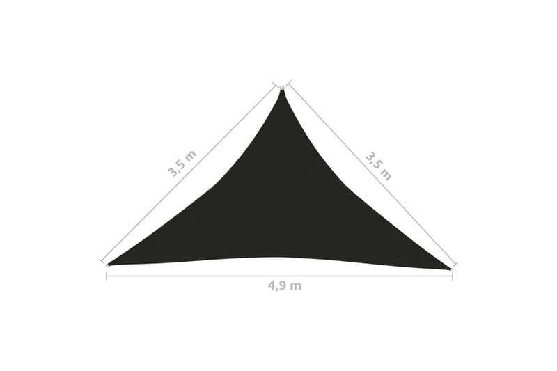 Solsegel 160 g/m² svart 3,5x3,5x4,9 m HDPE - Svart - Utemöbler - Solskydd - Solsegel