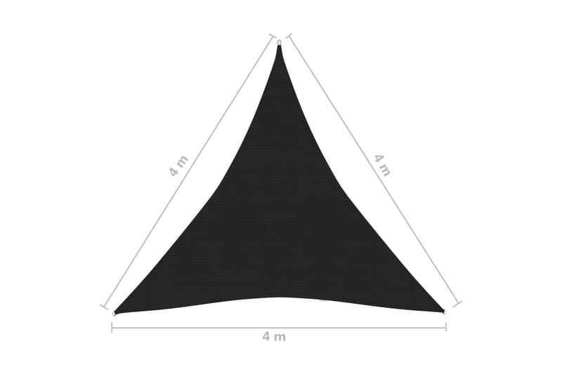 Solsegel 160 g/m² svart 4x4x4 m HDPE - Svart - Utemöbler - Solskydd - Solsegel