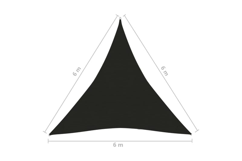 Solsegel 160 g/m² svart 6x6x6 m HDPE - Svart - Utemöbler - Solskydd - Solsegel