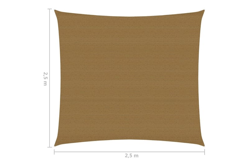 Solsegel 160 g/m² taupe 2,5x2,5 m HDPE - Brun - Utemöbler - Solskydd - Solsegel