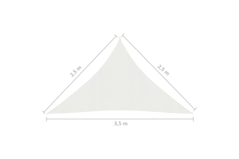 Solsegel 160 g/m² vit 2,5x2,5x3,5 m HDPE - Vit - Utemöbler - Solskydd - Solsegel