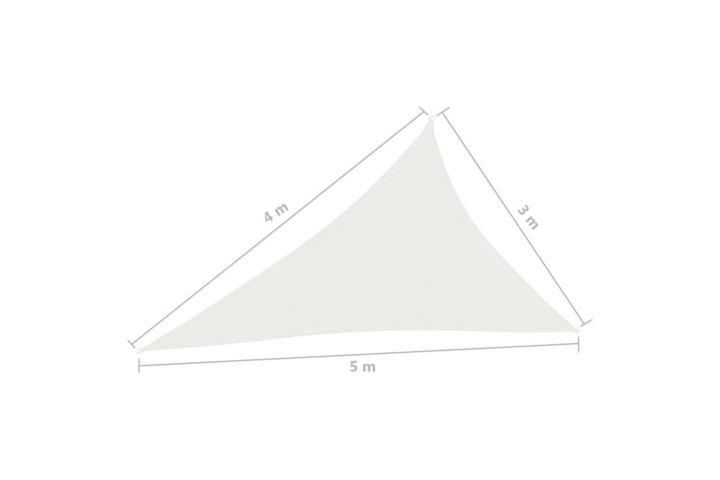 Solsegel 160 g/m² vit 3x4x5 m HDPE - Vit - Utemöbler - Solskydd - Solsegel