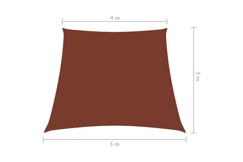 Solsegel oxfordtyg trapets 4/5x3 m terrakotta - Brun - Utemöbler - Solskydd - Solsegel