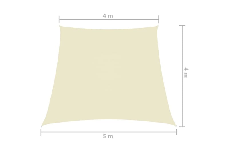 Solsegel oxfordtyg trapets 4/5x4 m gräddvit - Vit - Utemöbler - Solskydd - Solsegel