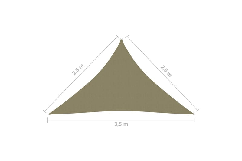 Solsegel oxfordtyg trekantigt 2,5x2,5x3,5 m beige - Beige - Utemöbler - Solskydd - Solsegel