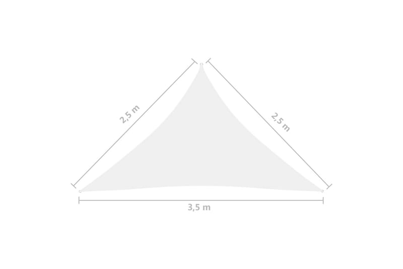 Solsegel Oxfordtyg trekantigt 2,5x2,5x3,5 m vit - Vit - Utemöbler - Solskydd - Solsegel