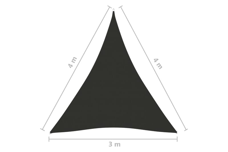 Solsegel Oxfordtyg trekantigt 3x4x4 m antracit - Antracit - Utemöbler - Solskydd - Solsegel