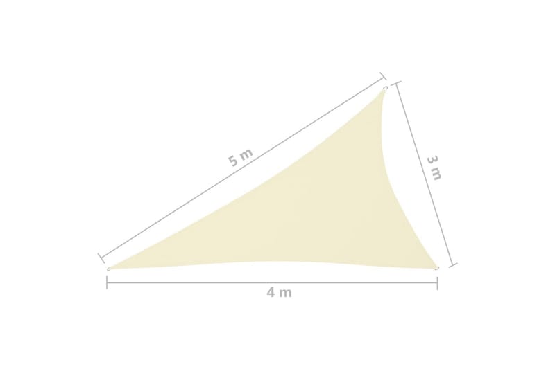 Solsegel Oxfordtyg trekantigt 3x4x5 m gräddvit - Kräm - Utemöbler - Solskydd - Solsegel