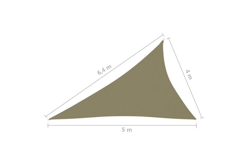 Solsegel oxfordtyg trekantigt 4x5x6,4 m beige - Beige - Utemöbler - Solskydd - Solsegel