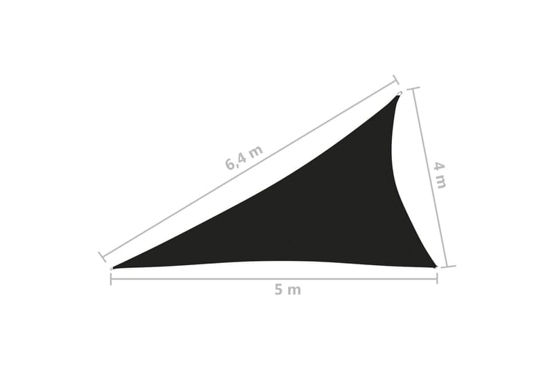 Solsegel oxfordtyg trekantigt 4x5x6,4 m svart - Svart - Utemöbler - Solskydd - Solsegel