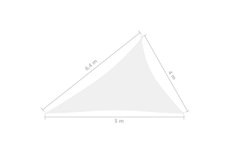 Solsegel oxfordtyg trekantigt 4x5x6,4 m vit - Vit - Utemöbler - Solskydd - Solsegel