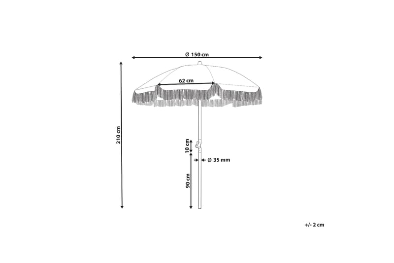 TEULON Parasoll 150 cm Svart/Vit - Utemöbler - Solskydd - Parasoll