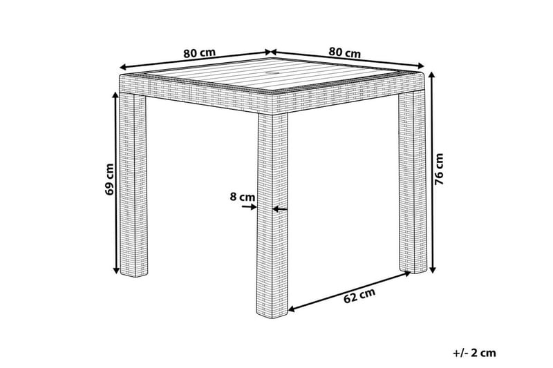 BALDON Trädgårdsbord 80x80 cm Grå - Utemöbler - Trädgårdsbord & Utebord - Cafebord