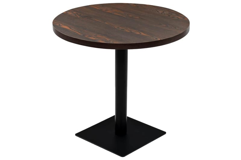 Bistrobord MDF och stål rund 80x75 cm mörk aska - Brun - Utemöbler - Trädgårdsbord & Utebord - Cafebord