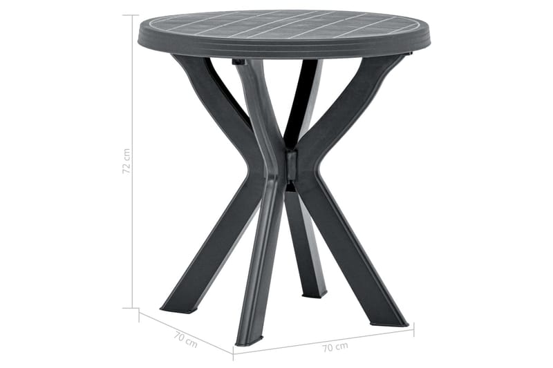 Cafébord antracit Ã˜70 cm plast - Grå - Utemöbler - Trädgårdsbord & Utebord - Cafebord