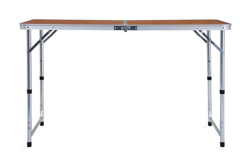 Hopfällbart campingbord aluminium 120x60 cm - Brun - Utemöbler - Trädgårdsbord & Utebord - Campingbord