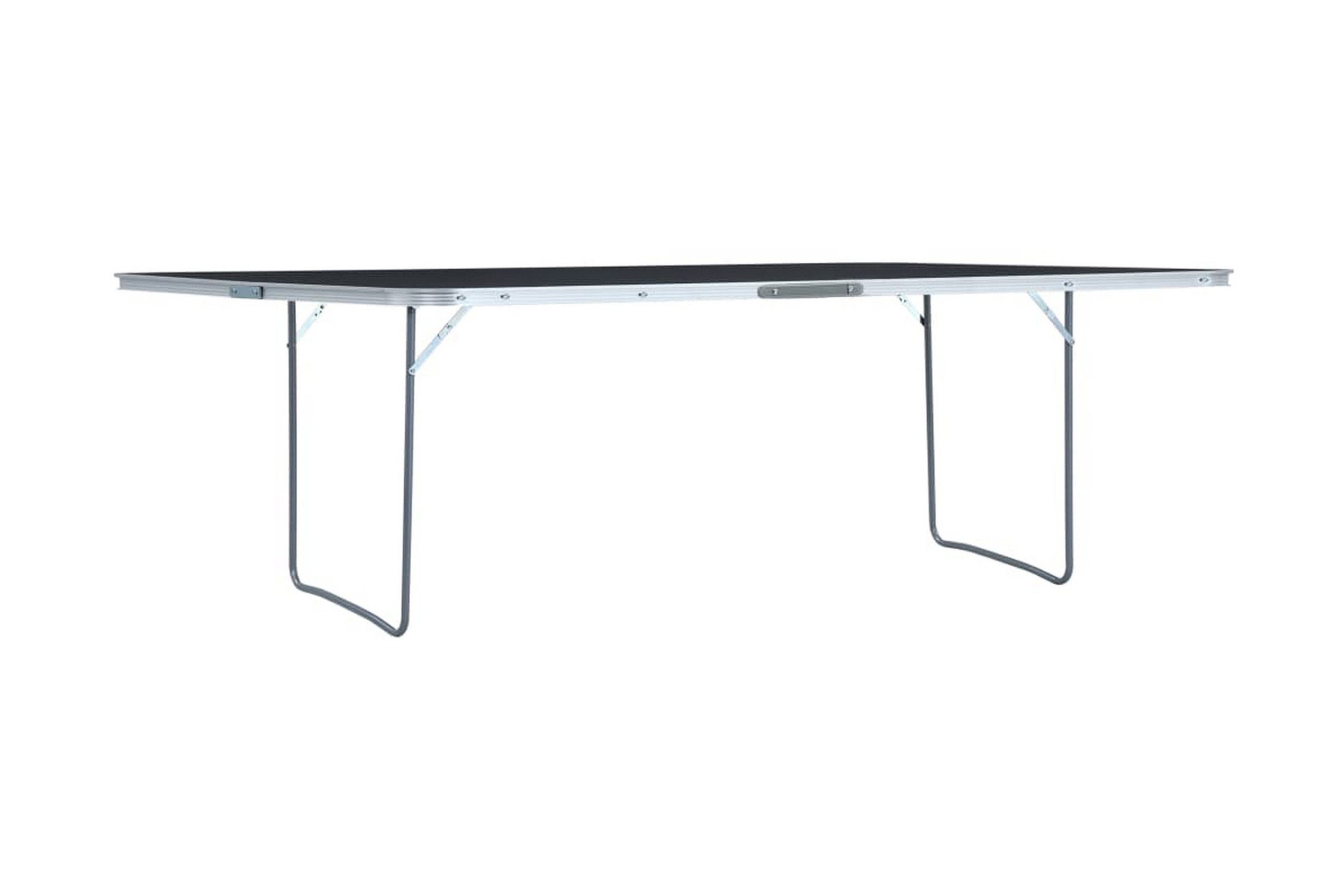 Hopfällbart campingbord grå aluminium 240×60 cm – Grå