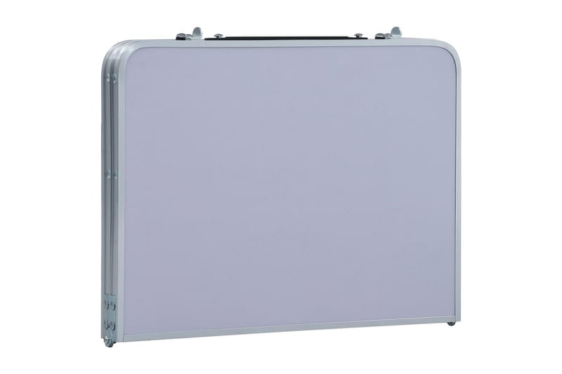 Hopfällbart campingbord vit aluminium 60x40 cm - Vit - Utemöbler - Trädgårdsbord & Utebord - Campingbord