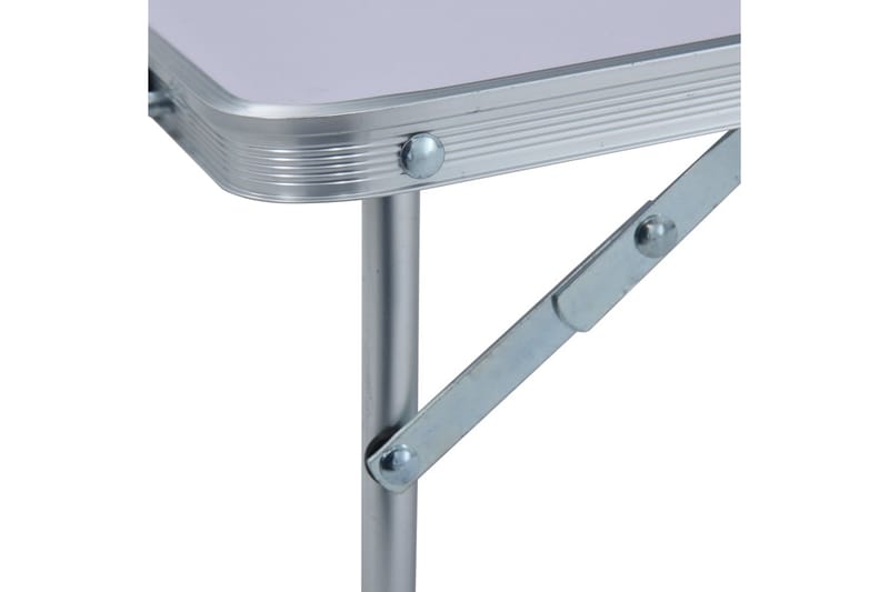 Hopfällbart campingbord vit aluminium 60x40 cm - Vit - Utemöbler - Trädgårdsbord & Utebord - Campingbord