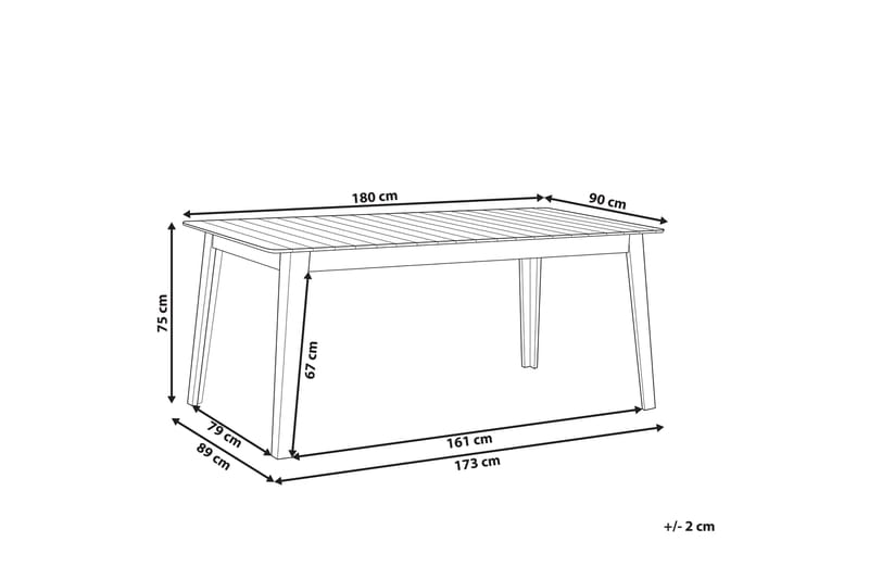 CELLINO Matbord 180x90 cm Ljusbrun - Utemöbler - Trädgårdsbord & Utebord - Matbord ute