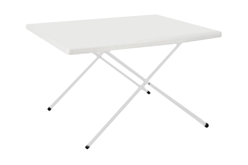 HI Hopfällbart campingbord vit justerbart 80x60x51/61 cm – Vit