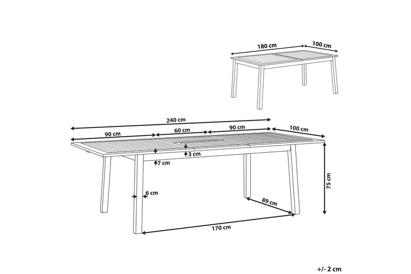 KETTELLE Matbord 100x180 cm Mörkbrun - Utemöbler - Trädgårdsbord & Utebord - Matbord ute