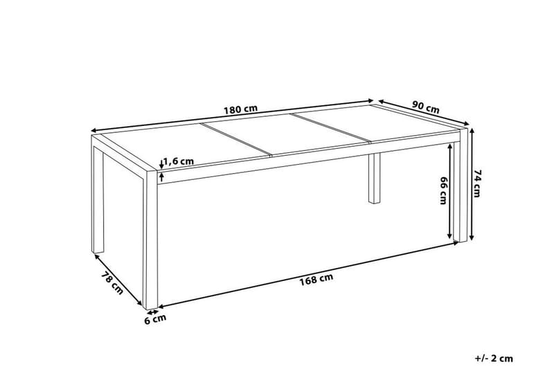 BACOLI Matbord 180 cm Grå - Utemöbler - Trädgårdsbord & Utebord - Matbord ute