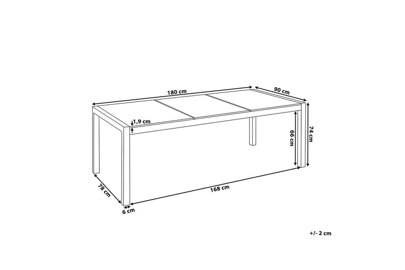 BACOLI Matbord 180 cm Grå - Utemöbler - Trädgårdsbord & Utebord - Matbord ute