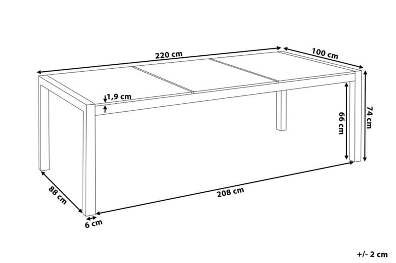 GROSSETO Trädgårdsbord 220 cm - Utemöbler - Trädgårdsbord & Utebord - Matbord ute