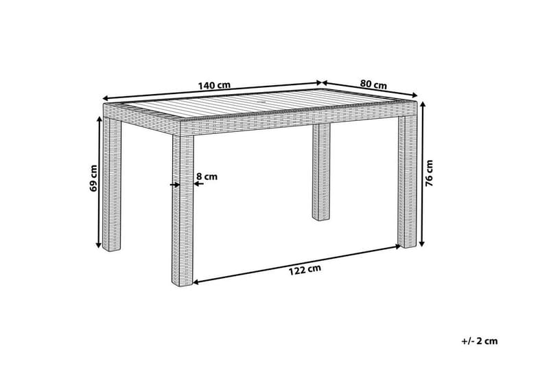 Matbord vit 140 x 80 cm FOSSANO - Vit - Utemöbler - Trädgårdsbord & Utebord - Matbord ute