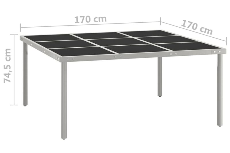 Trädgårdsbord 170x170x74,5 cm stål och glas - Svart - Utemöbler - Trädgårdsbord & Utebord - Matbord ute