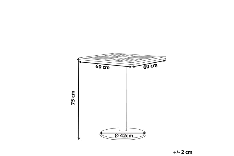 Trädgårdsbord 60 x 60 cm ljusbrun PALMI - Trä/natur - Utemöbler - Trädgårdsbord & Utebord - Matbord ute