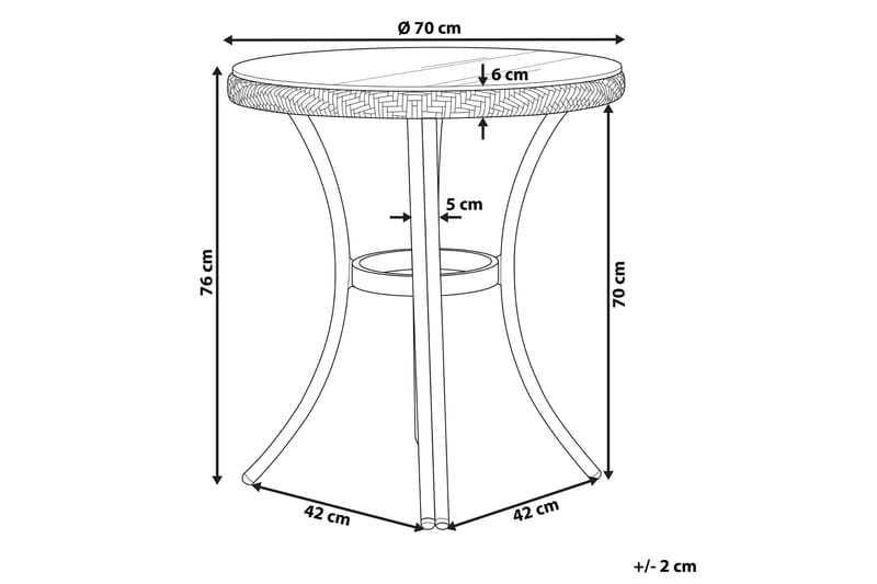 Trädgårdsbord 70 cm blå/vit mönster RIFREDDO - Blå - Utemöbler - Trädgårdsbord & Utebord - Matbord ute