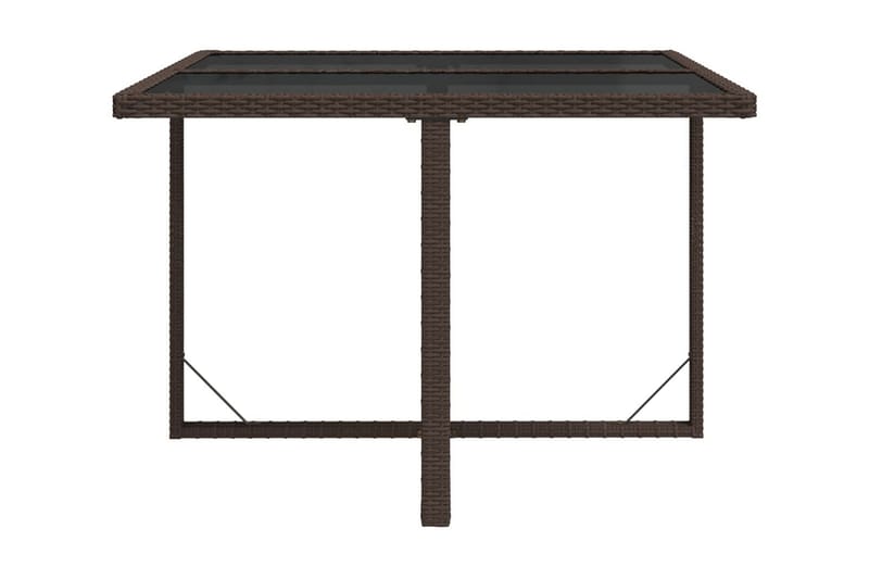 Trädgårdsbord brun 109x107x74 cm konstrotting och glas - Brun - Matbord ute