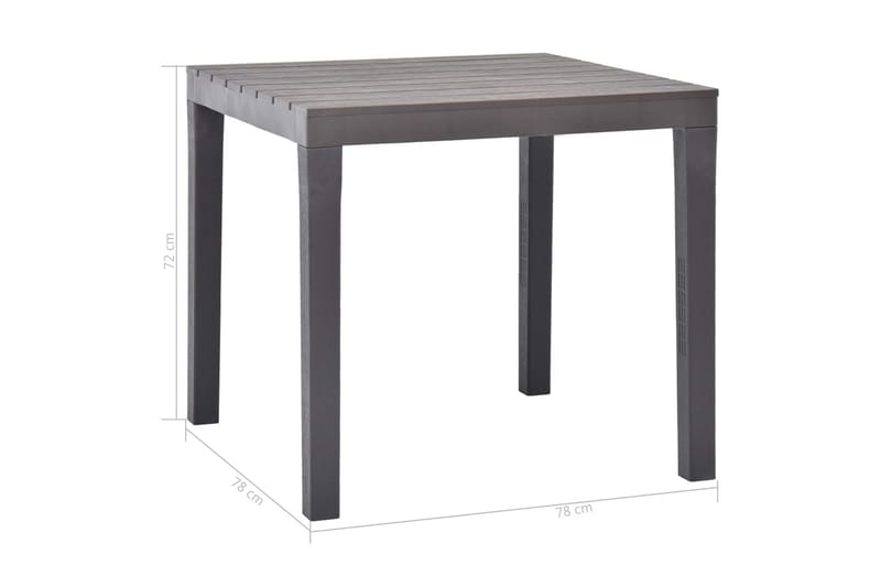 Trädgårdsbord mocca 78x78x72 cm plast - Grå - Utemöbler - Trädgårdsbord & Utebord - Matbord ute