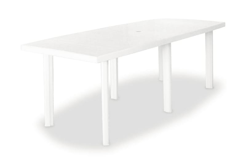 Trädgårdsbord vit 210x96x72 cm plast - Vit - Utemöbler - Trädgårdsbord & Utebord - Matbord ute