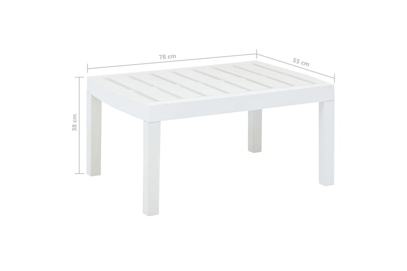 Trädgårdsbord vit 78x55x38 cm plast - Vit - Utemöbler - Trädgårdsbord & Utebord - Matbord ute