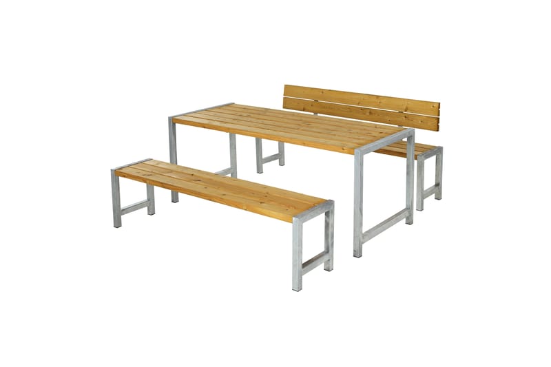 PLUS Plankset med 1 Ryggstöd 186 cm - Utemöbler - Trädgårdsbord & Utebord - Picknickbord