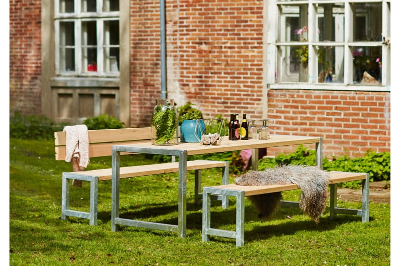 PLUS Plankset med 1 Ryggstöd 186 cm - Utemöbler - Trädgårdsbord & Utebord - Picknickbord