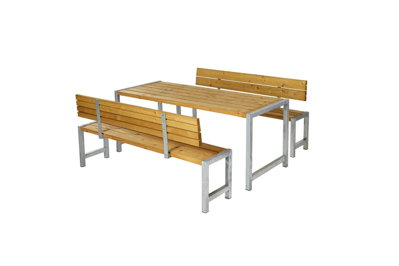 PLUS Plankset med 2 Ryggstöd 186 cm - Utemöbler - Trädgårdsbord & Utebord - Picknickbord