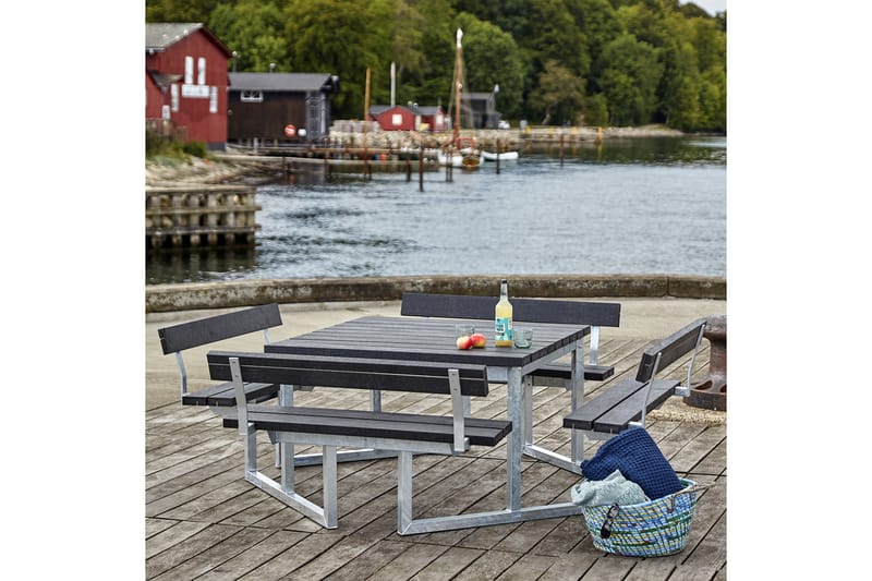 PLUS Twist Bord/Bänkset med 4 Ryggstöd 227 cm - Utemöbler - Trädgårdsbord & Utebord - Picknickbord