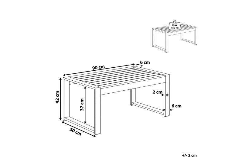 RACALE Sidobord 90x50 cm Ljusgrå - Utemöbler - Trädgårdsbord & Utebord - Sidobord utomhus