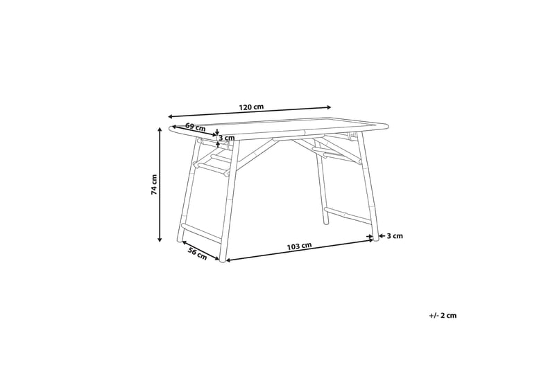 REDDING Matbord 120x69 cm Ljusbrun - Utemöbler - Trädgårdsbord & Utebord - Matbord ute