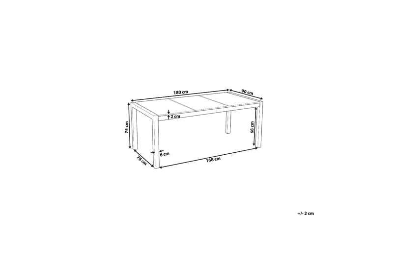 ZERVO Matbord 180x90 cm Grå/Silver - Utemöbler - Trädgårdsbord & Utebord - Matbord ute